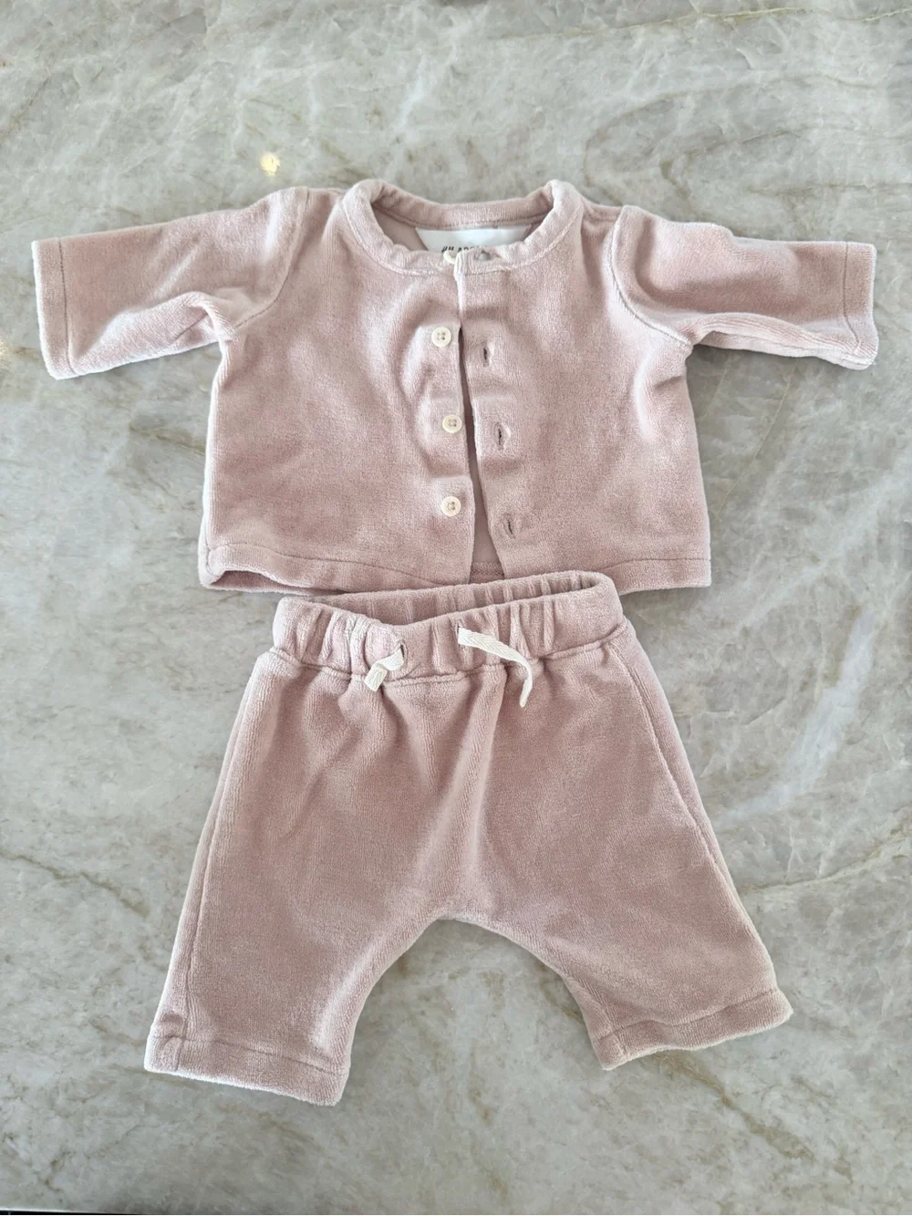 2-piece Velour Set - Blush Pink - Premie